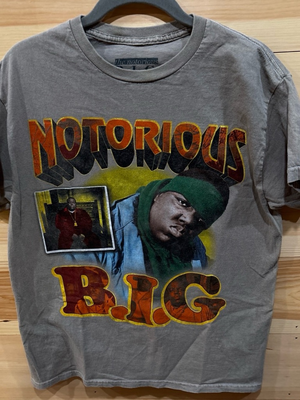 Notorious Big Graphic Tee - Gray with Multicolor Print